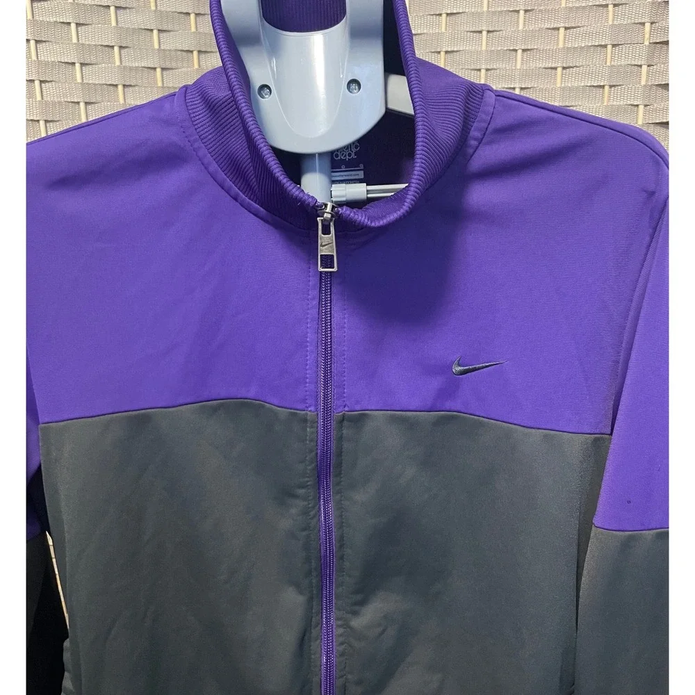 Nike The Athletic Dept Track Jacket Mens Large Purple Gray Full Zip Mock Neck